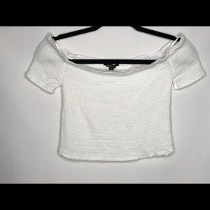 Women’s White Off Shoulder Crop Top